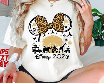 Disney Trip 2026, Comfort Color T-Shirt, Disney Animal Kingdom Family Safari Tee, Minnie Safari 2026 Tees