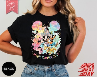 Disney Magic Summer 2026 Shirt, Mickey and Friends Summer Tee, Family Matching Disney Lover Gift, Disneyland Trip Summer T-Shirt