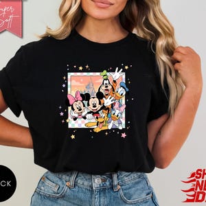 Retro Mickey and Friends Signatures Shirt, Vintage Disney Graphic Tee, Family Matching Disney Lover Gift, Nostalgic Mickey Mouse T-Shirt zdjęcie 11
