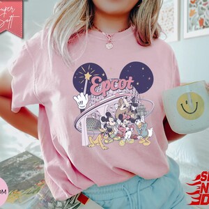 Retro Disney Epcot T-Shirt, Mickey & Friends Shirt, Epcot World Tour Retro Park Shirt, Walt Disney World Vacation Tee image 8