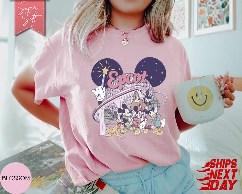 Retro Disney Epcot T-Shirt, Mickey & Friends Shirt, Epcot World Tour Retro Park Shirt, Walt Disney World Vacation Tee image 8