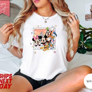 Retro Mickey and Friends Signatures Shirt, Vintage Disney Graphic Tee, Family Matching Disney Lover Gift, Nostalgic Mickey Mouse T-Shirt zdjęcie 2