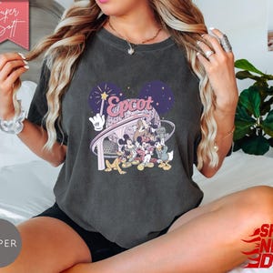 Retro Disney Epcot T-Shirt, Mickey & Friends Shirt, Epcot World Tour Retro Park Shirt, Walt Disney World Vacation Tee image 12