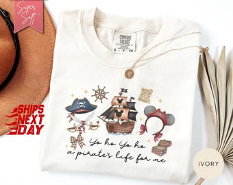 Retro Coquette Bows Disney Pirate T-Shirt, Yo Ho Yo Ho A Pirate's Life for Me, Pirate Family Matching Cruise Shirt