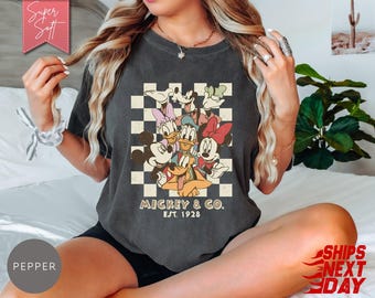 Comfort Colors Mickey & Co Retro T-Shirt, Disneyland Trip 2026 Tee, Disney Vacation Shirt, Vintage Mickey Mouse and Friends Tee