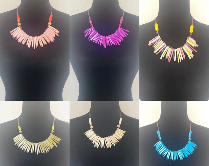 Tagua Nut Necklace - Adjustable- Eco-friendly Jewelry, Boho Jewelry, Macrame Necklace