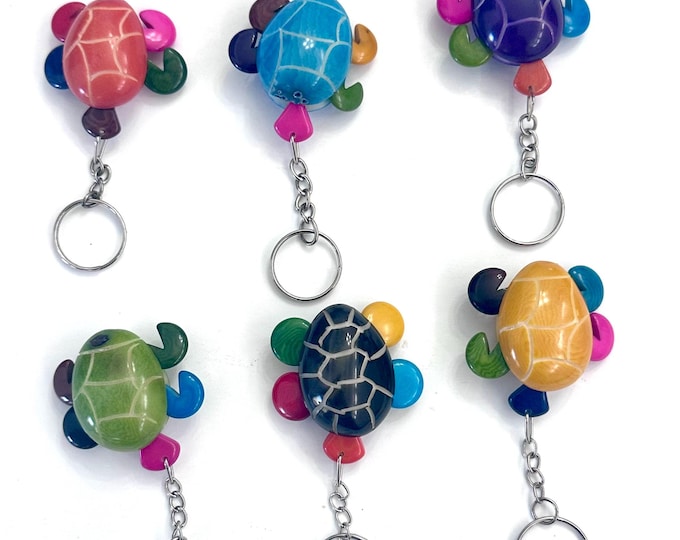 Turtle Shaped Tagua Nut keychain