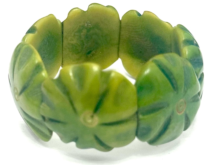 Tagua Nut Flower Design Bracelet - Eco-friendly Jewelry -  Boho - Bohemian