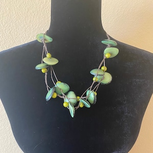 Tagua Nut Necklace/ Vegetable Ivory/ Bib Necklace/ boho/ bohemian/ tribal/