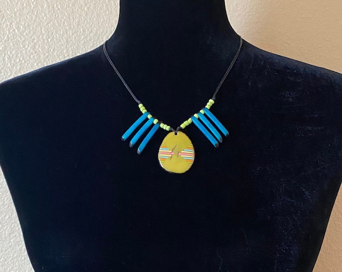 Tagua Nut- Pendant Necklace , Tagua, Boho Jewelry, Boho chic, Eco Friendly, Eco Fashion