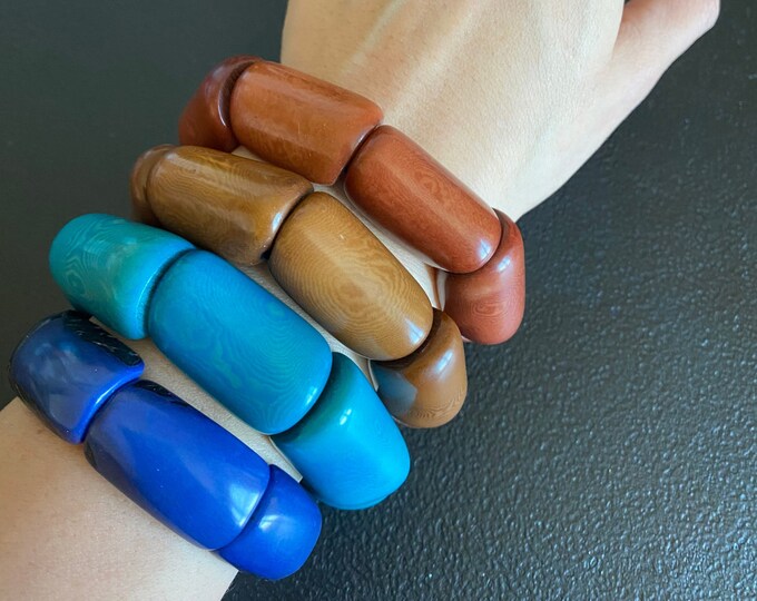 Polished Tagua Seed Bracelets, tagua bracelet, boho jewelry, bohemian, folk