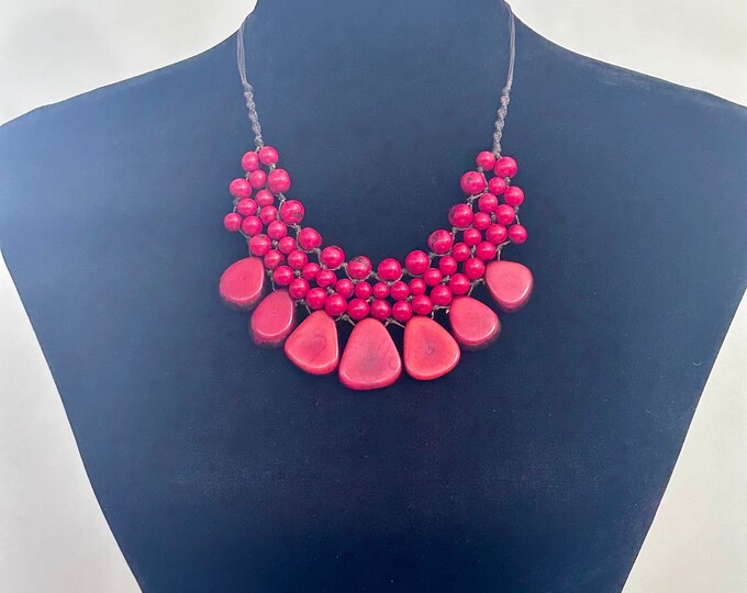 Tagua Bib Necklace/ Tagua Necklace / Tagua Jewelry/ Boho Necklace /Statement Necklace/ Boho/ Bohemian / Folk
