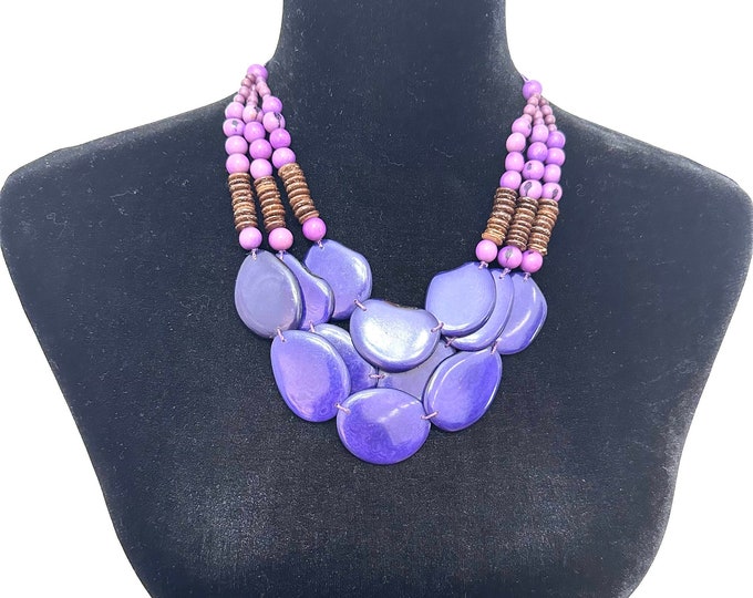 Tagua Nut & Acai Seed Necklace/ Vegetable Ivory, Eco Friendly Jewelry, Sustainable Jewelry