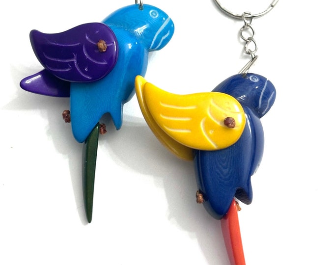 Parrot tagua key chain, Colorful Accessories