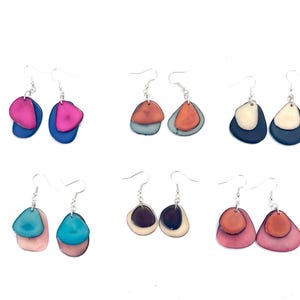 Tagua Nut Earrings. Tagua Jewelry, Boho Jewelry, S.2-3