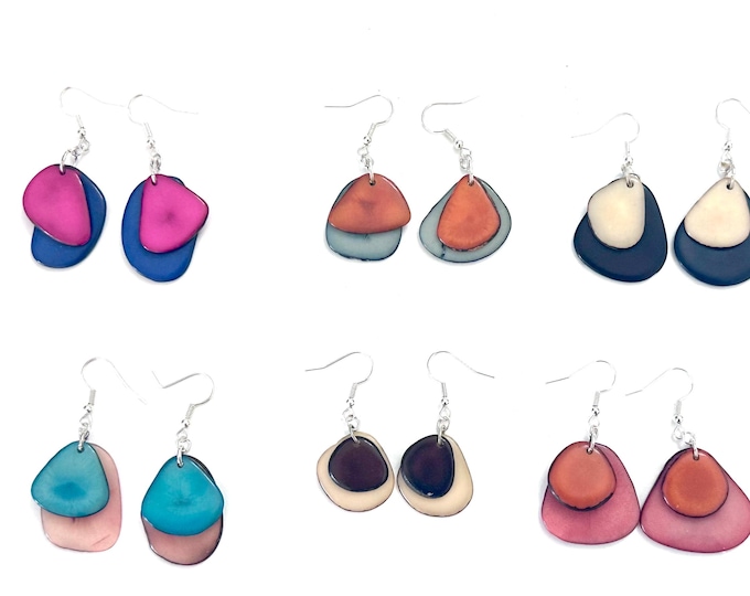 Tagua Nut Earrings. Tagua Jewelry, Boho Jewelry, S.2-3