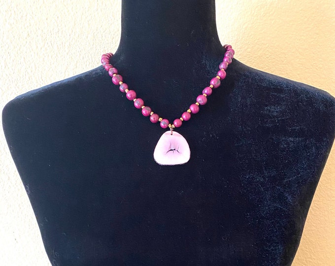 Acai Seed and Tagua Nut Pendant  Necklace (Eco Friendly and Eco Fashion Jewelry) Statement Necklace, Bib Necklace, Birthday Gift Idea
