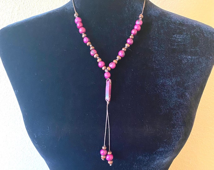 Adjustable Tagua/ Açaí Necklace - Eco-friendly Jewelry- Eco-Fashion- Boho Style/ Bohemian/ Hippie necklace