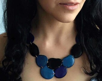 Tagua Nut Necklace/ Boho Necklace/ Tribal/ Bib Necklace