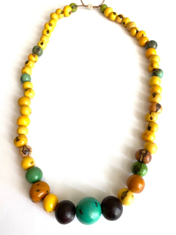 Bombona and Acai Seed Necklace, Ecofriendly Jewelry. Organic Jewelry
