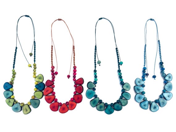 Handmade Macrame Tagua Nut Pendant Necklace | Boho Hippie Jewelry