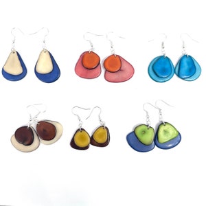 Tagua-nut Earrings/ Tagua Jewelry, Boho Jewelry (S.04)