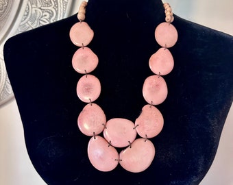 Tagua Nut Adjustable Necklace/ Boho Necklace/ Tribal/ Bib Necklace| Seed Jewelry| Eco-Fashion| Eco-Friendly