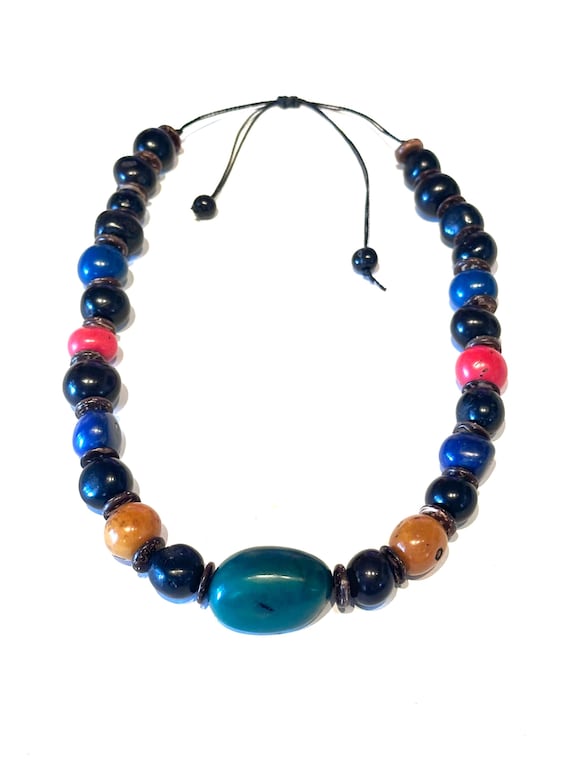 Multi Seed Earth Spirit Necklace - Boho- Eco-Friendly, Tagua Jewelry, Sustainable Jewelry