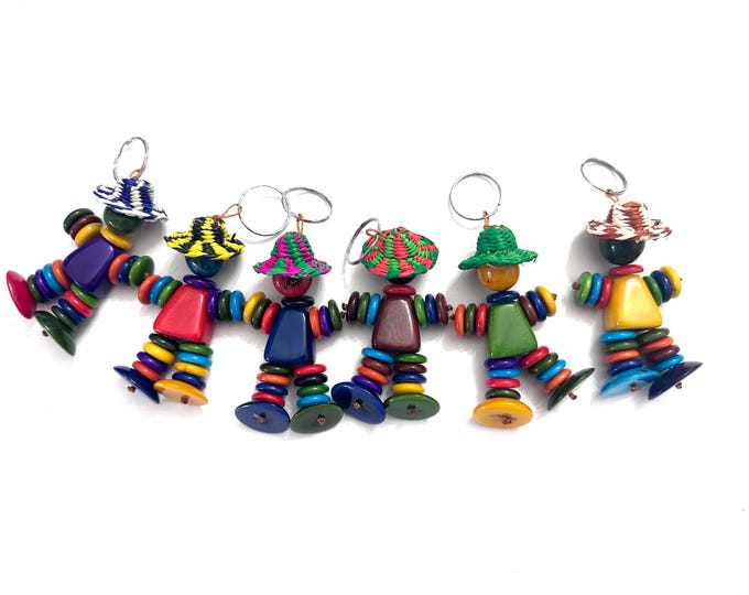 Colored Tagua Keychain, Tagua Accessories, Little Man