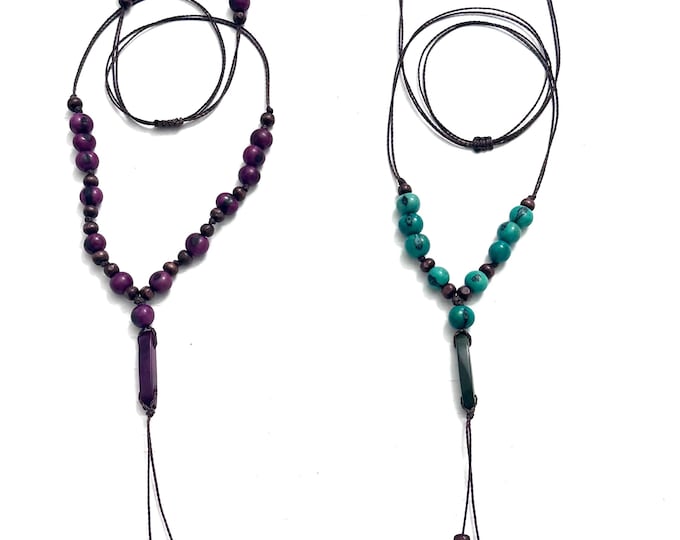 Adjustable Tagua/ Açaí Necklace - Eco-friendly Jewelry- Eco-Fashion- Boho Style/ Bohemian/ Hippie necklace