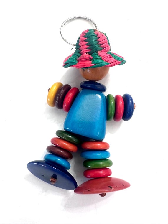 Colored Tagua Keychain, Tagua Accessories, Little Man