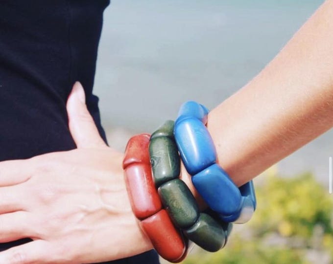 Polished Tagua Seed Bracelets, tagua bracelet, boho jewelry, bohemian, folk