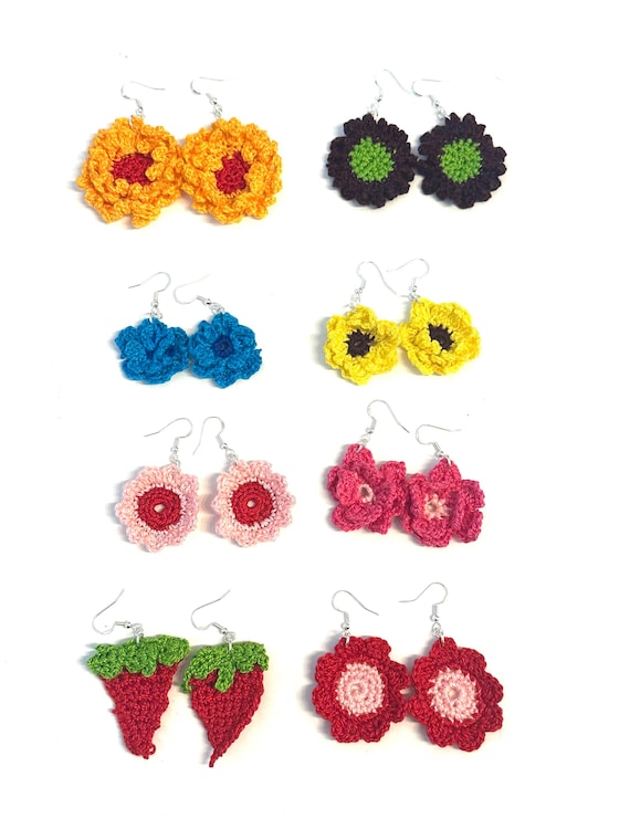 Flower Crochet Thread Earrings
