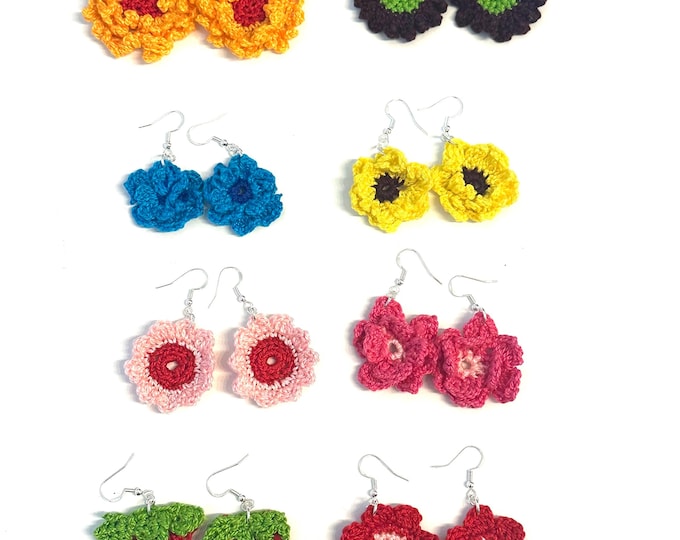 Flower Crochet Thread Earrings