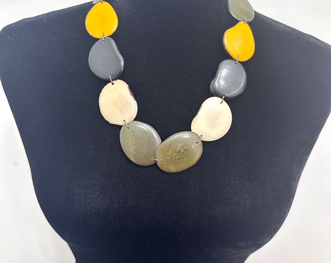 Tagua Nut Necklace/ Vegetable Ivory/ Eco-Fashion Jewelry/ Eco-Friendly Jewelry/ Bold Jewelry/ Statement Jewelry