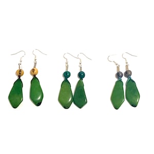 Tagua-nut and Açaí Seed Earrings / Tagua Jewelry, Boho Jewelry