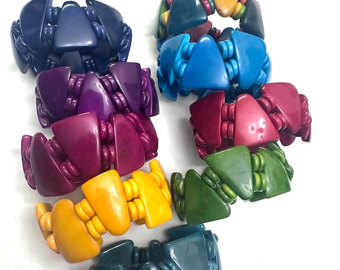Tagua Nut Bead Bracelet - Eco-Friendly Bangle - Colorful Jewelry