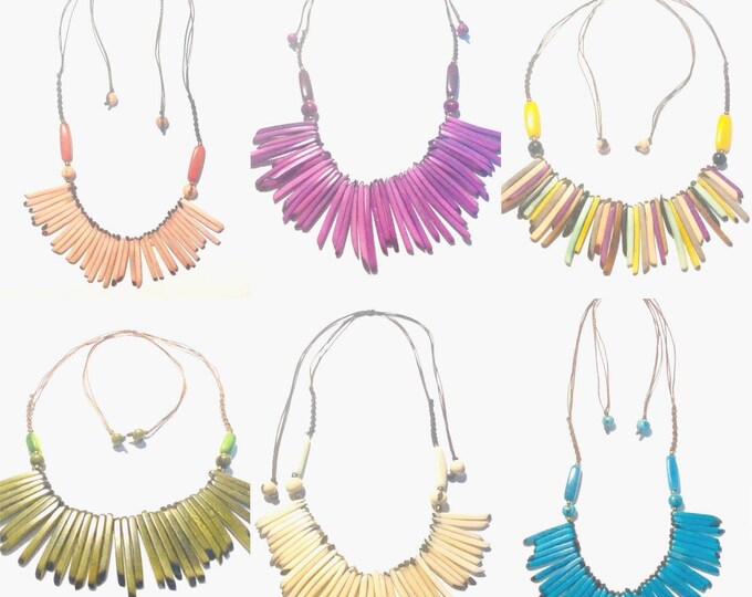 Tagua Nut Necklace - Eco-Friendly Adjustable Boho Jewelry