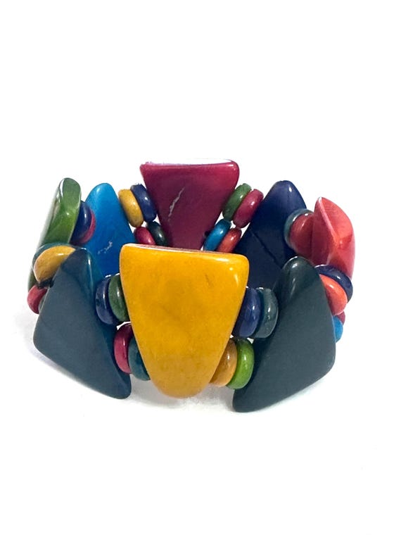 Dyed Tagua Nut Bead Bracelet – Eco-Friendly Fashion Bangle