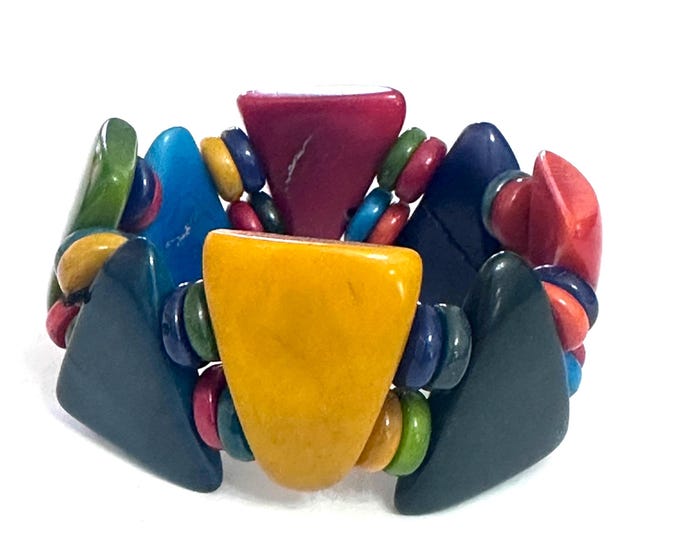 Tagua Nut Bead Bracelet/ Tagua Bangle  - Eco-Friendly Jewelry- Eco- Fashion Jewelry