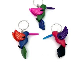 Hummingbird Tagua Nut Keychain