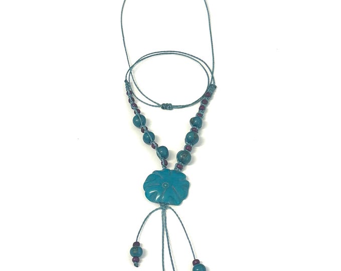 Macrame Necklace/ Tagua and Acai Seed Necklace/ Boho Chic/ Macrame Jewelry/ Tribal/ Hippie
