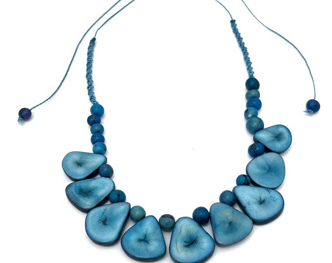 Handmade Macrame Tagua Nut Pendant Necklace | Boho Hippie Jewelry