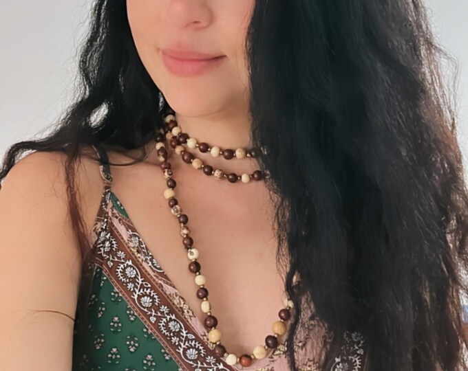 Acai Seed Long Strand Necklace / Ecofriendly and Ecofashion Jewelry, Boho Jewelry, Boho chic