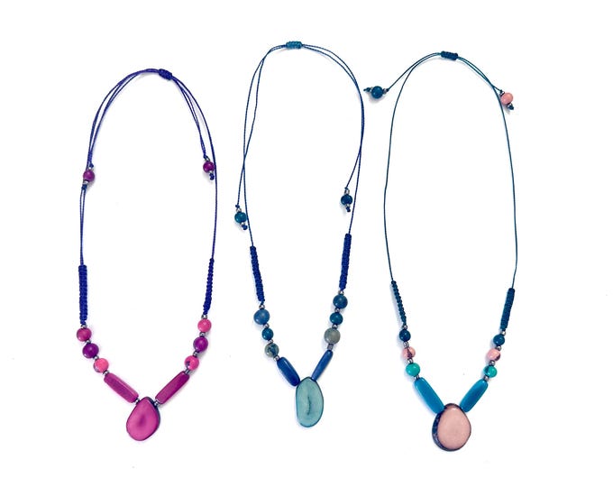 Tagua Nut and Acai Seed Macrame Necklace, Eco Friendly Jewelry, Eco Fashion