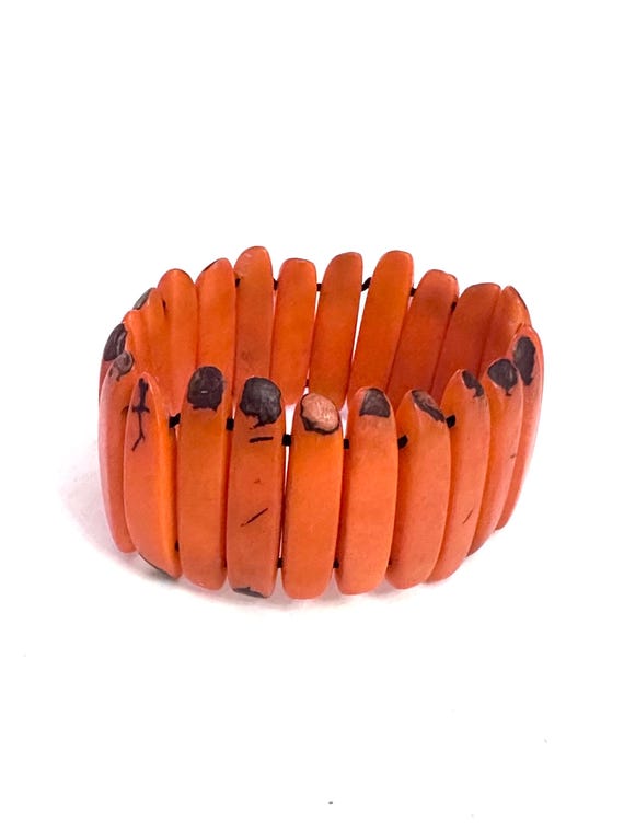 Tagua Nut Bracelet/  Orange Bracelet / Ecofriendly / Ecofashion