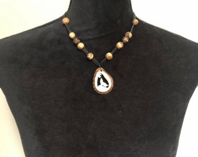 Macrame Tagua Pendant Necklace/ Tagua Jewelry /Hippie Jewelry