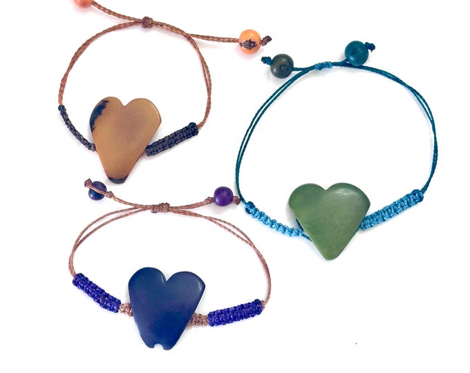 Adjustable Tagua Nut Bracelet, Eco-Fashion, Eco-Friendly, Boho Jewelry, Hippie Jewelry