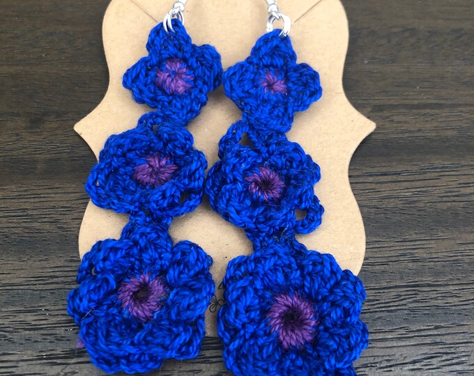 Lovely Crochet Flower Earrings/ Boho Style/ Folk Style /Boho Chic