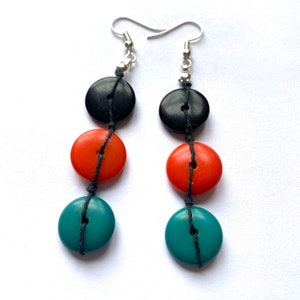 Tagua Nut Earrings, Boho chic
